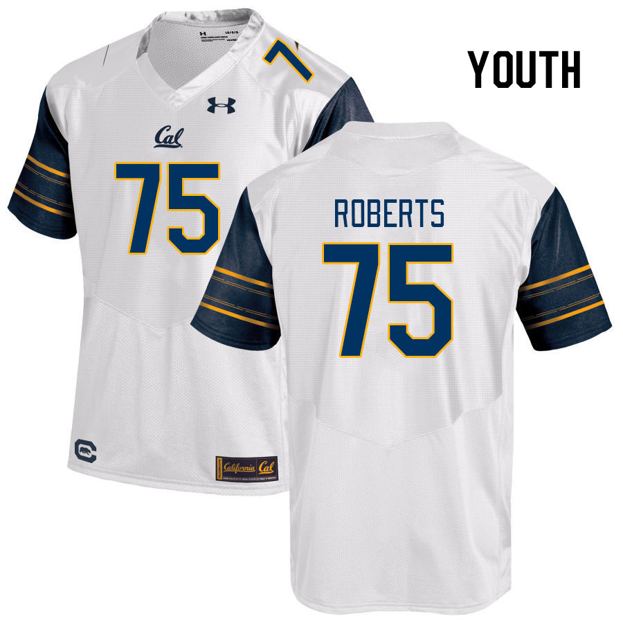 Youth #75 Jaedon Roberts California Golden Bears College Football Jerseys Stitched Sale-White - Click Image to Close